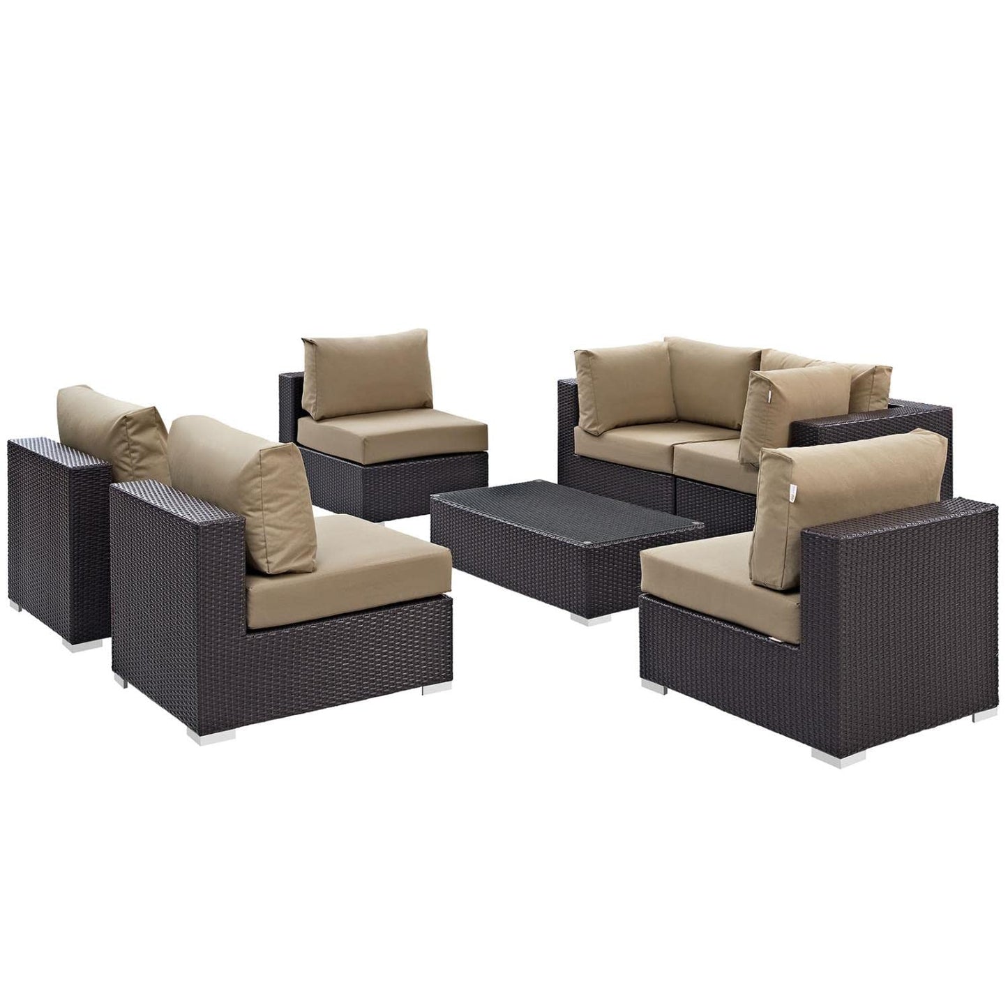 kitchen and dining room sets | CasaFoyer Convene Outdoor Sectional Set | Durable Rattan Weave | Weather-Resistant Cushions | 7-Piece Patio Furniture | casafoyer.myshopify.com