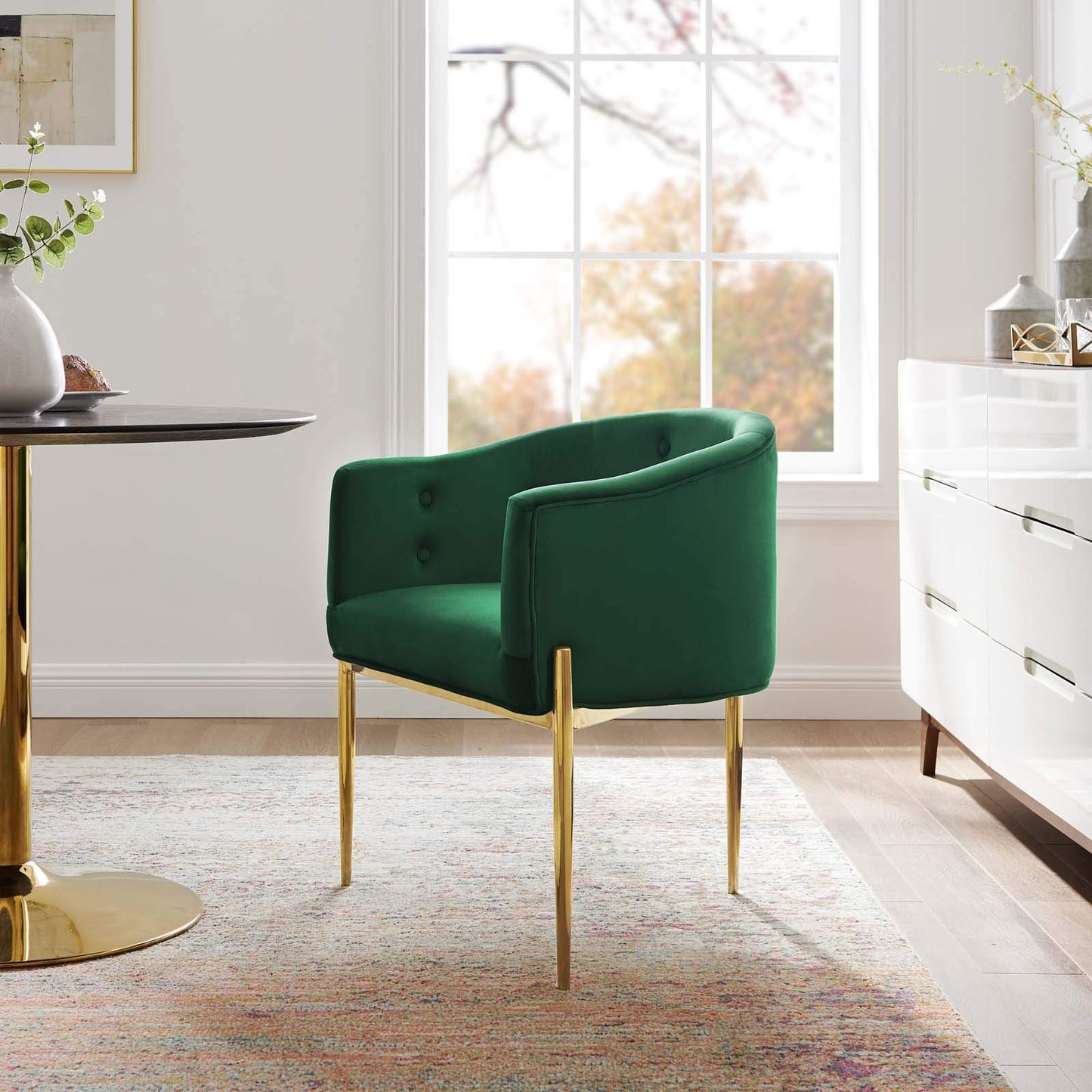 home office desk chairs | CasaFoyer Savour Tufted Performance Velvet Accent Armchair | Opulent & Sophisticated Design | Stain-Resistant Upholstery | Cozy Seating | Chrome Gold Legs | 300 lbs Weight Capacity | casafoyer.myshopify.com