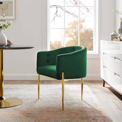 home office desk chairs | CasaFoyer Savour Tufted Performance Velvet Accent Armchair | Opulent & Sophisticated Design | Stain-Resistant Upholstery | Cozy Seating | Chrome Gold Legs | 300 lbs Weight Capacity | casafoyer.myshopify.com