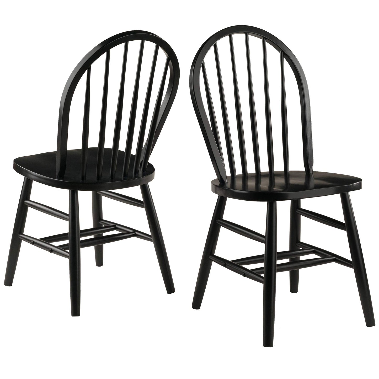 home office desk chairs | CasaFoyer  Wood Windsor Chairs | 2-Piece Set | Classic Design | Walnut Finish | Wide Contoured Seats | High Seat-Back | Double Crossbar Legs | Sturdy & Stylish | casafoyer.myshopify.com