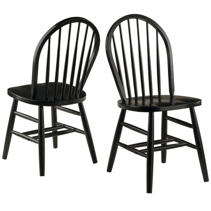 home office desk chairs | CasaFoyer  Wood Windsor Chairs | 2-Piece Set | Classic Design | Walnut Finish | Wide Contoured Seats | High Seat-Back | Double Crossbar Legs | Sturdy & Stylish | casafoyer.myshopify.com