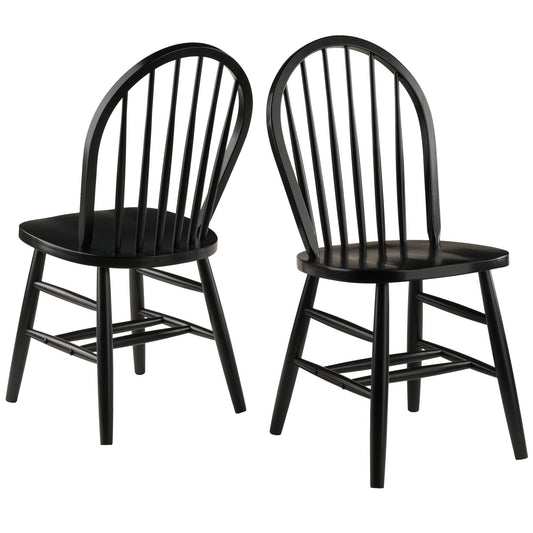 home office desk chairs | CasaFoyer  Wood Windsor Chairs | 2-Piece Set | Classic Design | Walnut Finish | Wide Contoured Seats | High Seat-Back | Double Crossbar Legs | Sturdy & Stylish | casafoyer.myshopify.com
