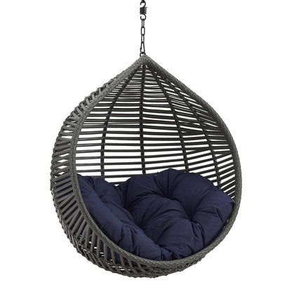 porch swings | Ergode Garner Teardrop Outdoor Patio Swing Chair | Durable PE Wicker Rattan | Adjustable Height | All-Weather Cushion | 265 lbs Weight Capacity | casafoyer.myshopify.com