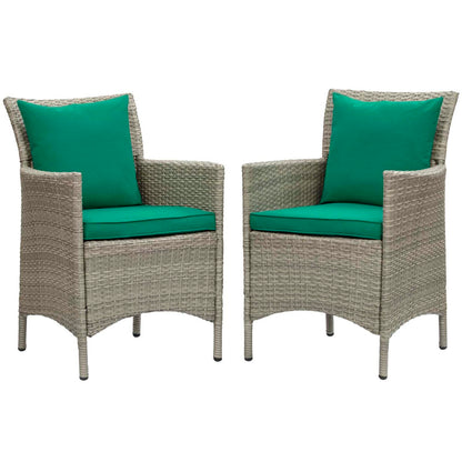 patio bistro sets | CasaFoyer Conduit Outdoor Patio Dining Arm Chair Set of 2 | Transitional Style | Durable Aluminum Frame | UV-Resistant Wicker Rattan | Comfortable Cushions | Waterproof Covers | casafoyer.myshopify.com