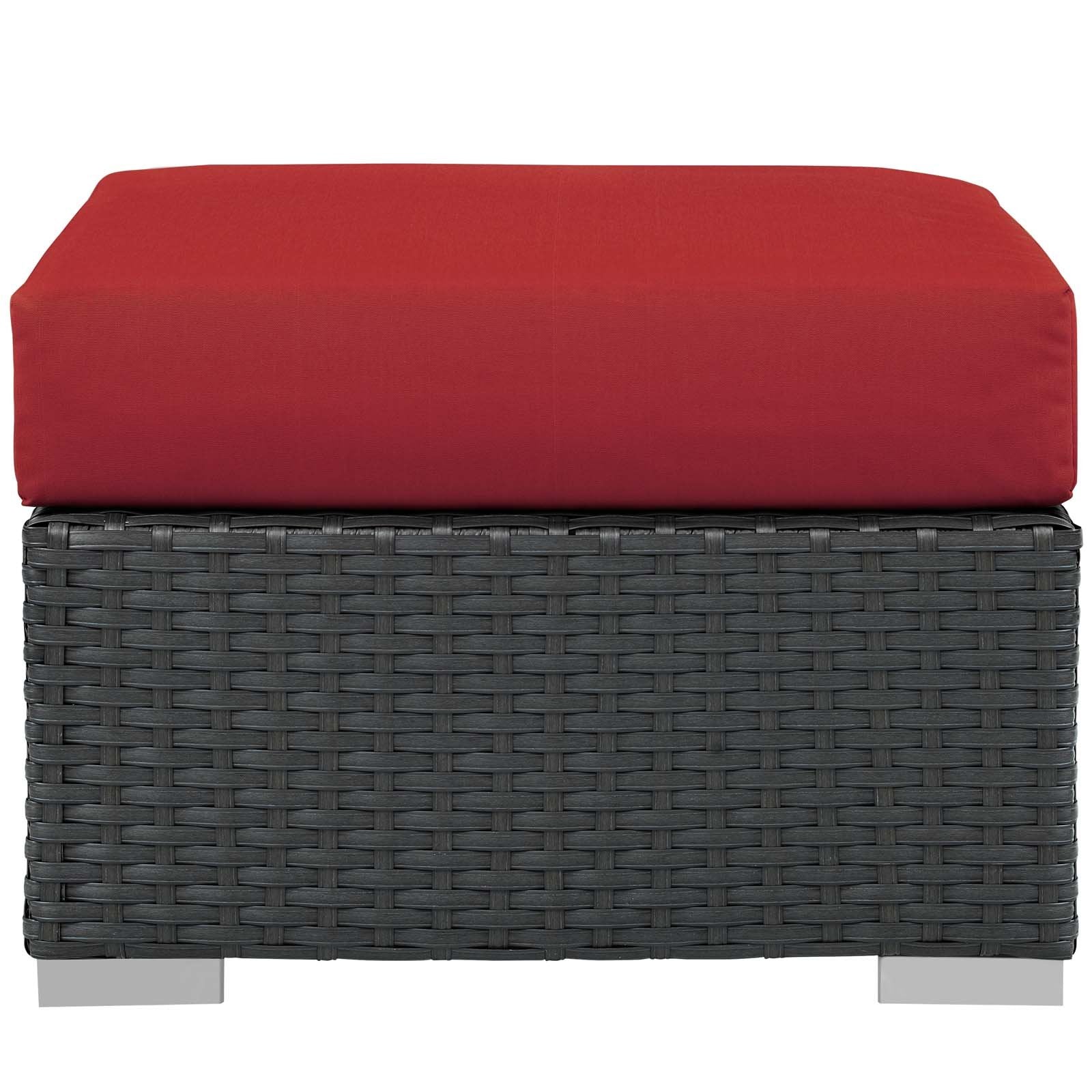 ottomans | Sojourn Outdoor Patio Ottoman | Sturdy & Versatile Seating | Sunbrella Fabric Cushions | UV Protection | casafoyer.myshopify.com