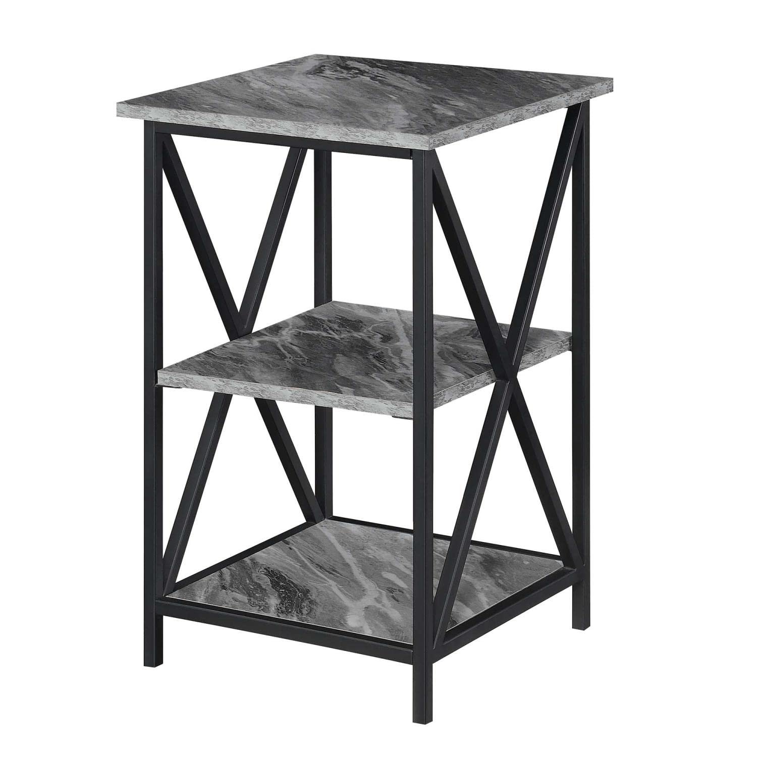 TABLE | Tucson End Table with Shelves | Sleek Metal Frame | 3 Open Shelves | Durable & Stylish | Ergode | casafoyer.myshopify.com