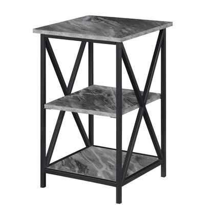 TABLE | Tucson End Table with Shelves | Sleek Metal Frame | 3 Open Shelves | Durable & Stylish | Ergode | casafoyer.myshopify.com