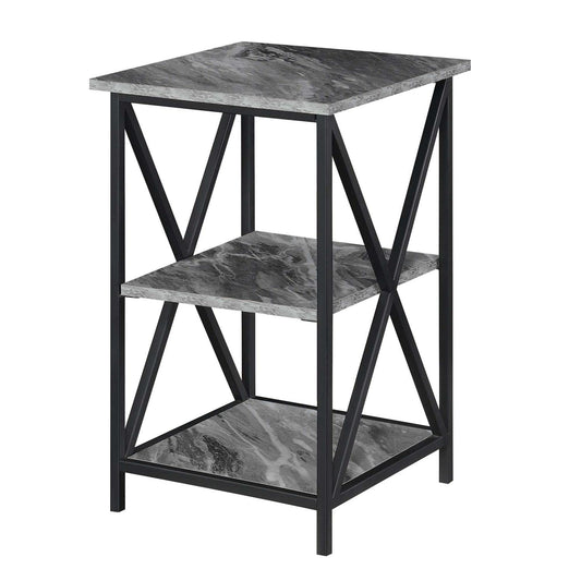 TABLE | Tucson End Table with Shelves | Sleek Metal Frame | 3 Open Shelves | Durable & Stylish | Ergode | casafoyer.myshopify.com
