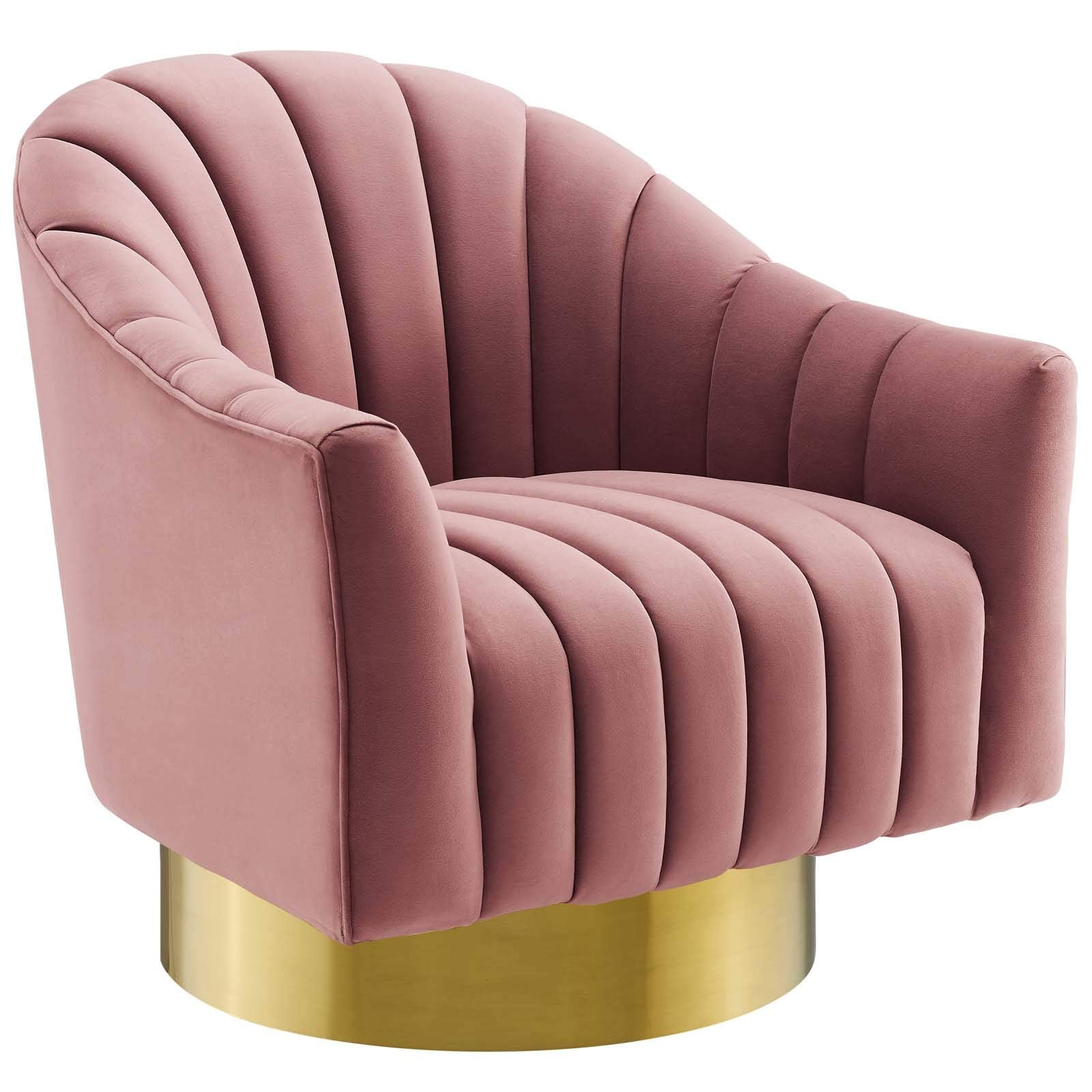 home office desk chairs | CasaFoyer Buoyant Vertical Channel Tufted Accent Lounge Swivel Chair | Ultimate Comfort & Style | Stain-Resistant Performance Velvet | Rotating Gold Base | casafoyer.myshopify.com