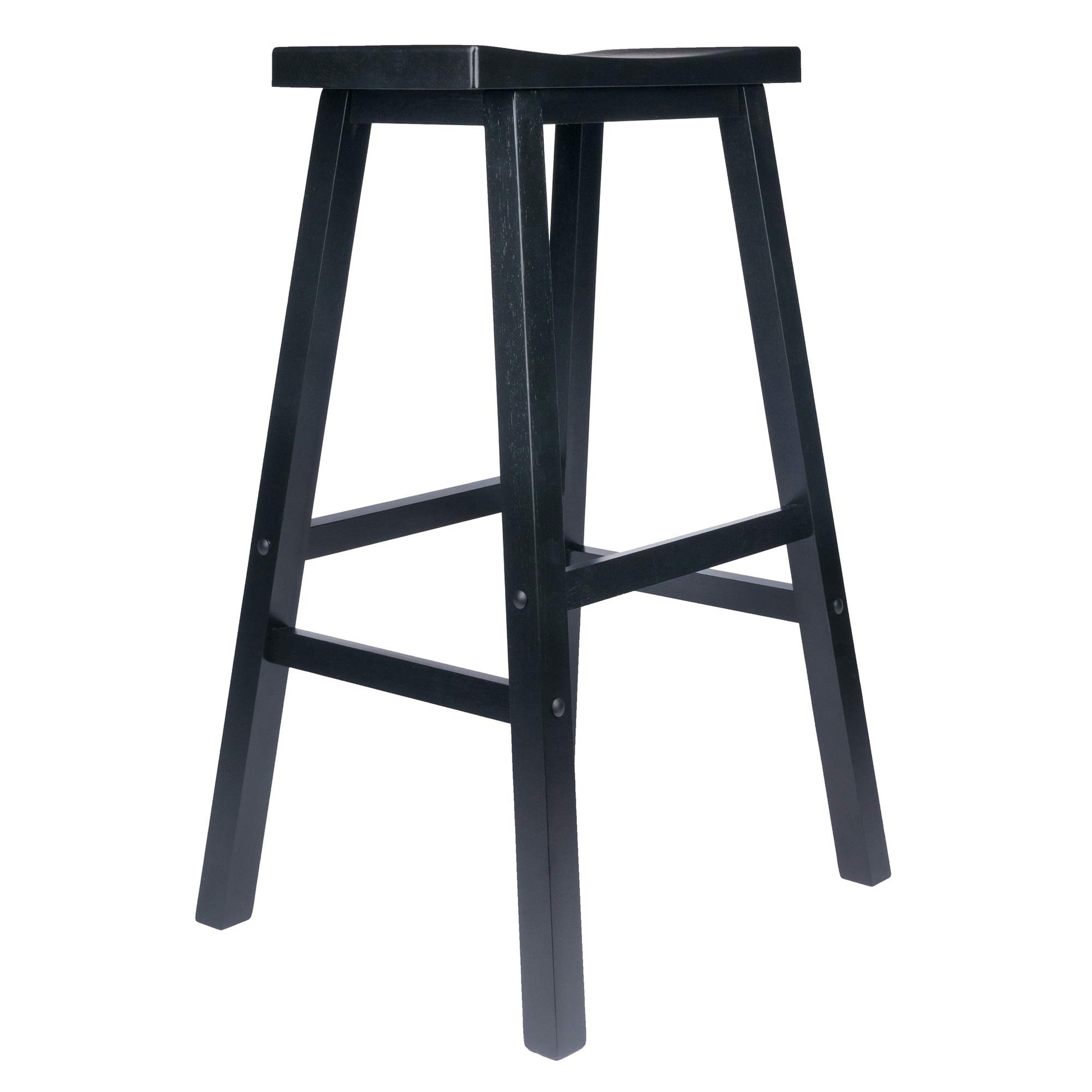 STOOL_SEATING | CasaFoyer  Wood Satori Saddle Seat Bar Stool | 29 Height | Black Finish | Beech Wood Construction | Stable & Functional Design | casafoyer.myshopify.com