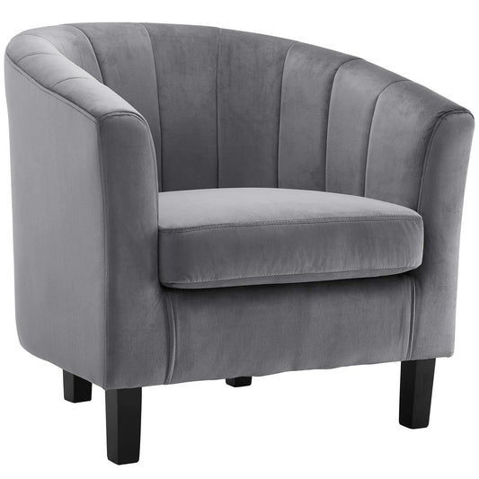 home office desk chairs | CasaFoyer Prospect Performance Velvet Armchair | Modern Twist | Stain-Resistant | Luxurious Design | Channel Tufting | Retro Modern Charm | Comfortable & Sturdy | Gray | casafoyer.myshopify.com