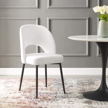 Dining Table | Rouse Upholstered Fabric Dining Side Chair | Stylish & Comfortable | Densely Padded Foam | Soft Fabric Upholstery | Durable Bentwood | Matte Black Stainless Steel Legs | Open Back Design | 331 lbs Weight Capacity | casafoyer.myshopify.com