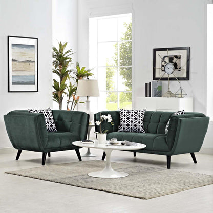 kitchen and dining room sets | CasaFoyer Bestow Performance Velvet Living Room Set | Luxurious, Stain-Resistant | Comfortable & Stylish | Includes Armchair & Loveseat | Green | casafoyer.myshopify.com
