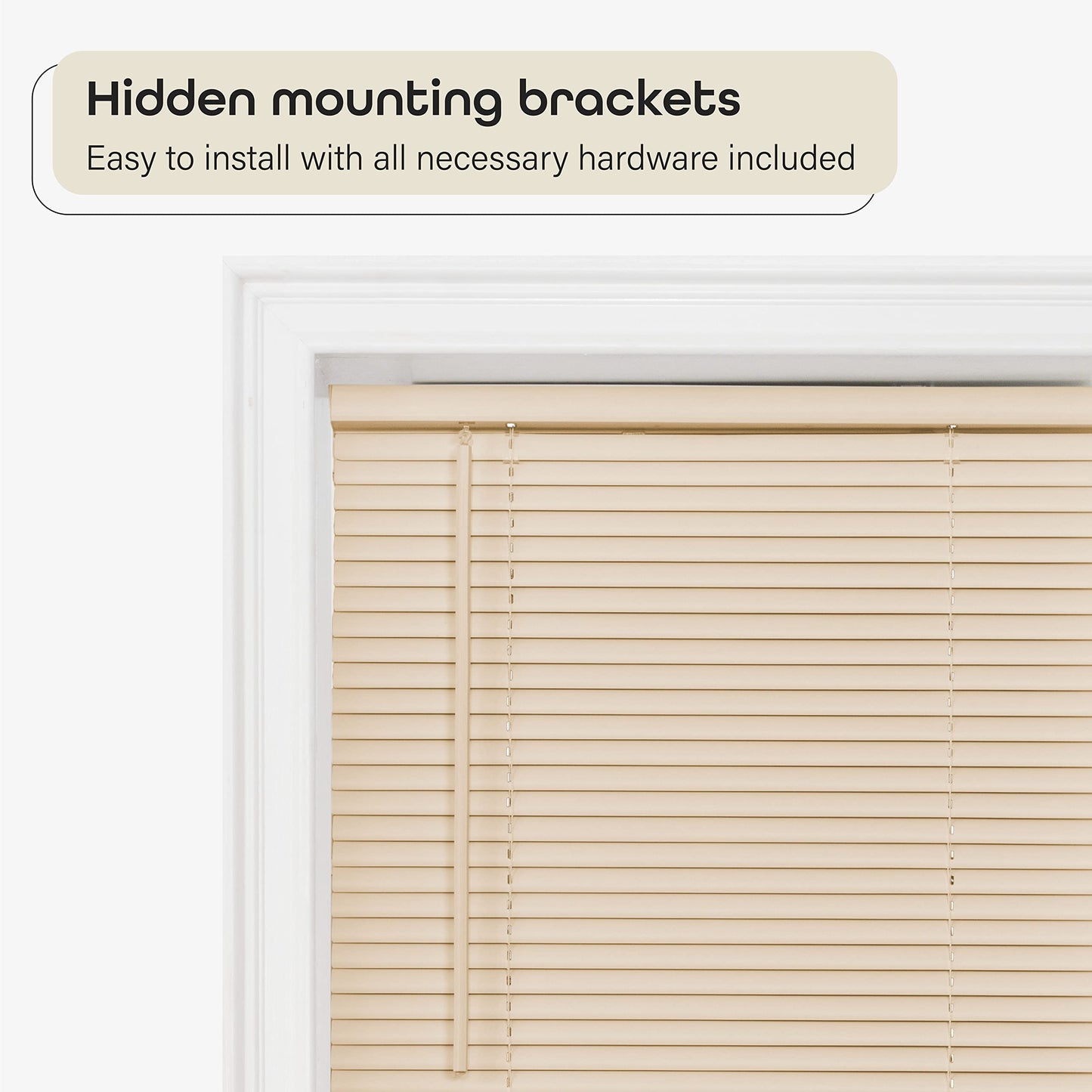 window treatment horizontal blinds | CasaFoyer Cordless GII Deluxe Sundown 1 Blind | Room Darkening | PVC | Child & Pet Safe | Easy to Operate | Hidden Mounting Brackets | 33x64 Alabaster | casafoyer.myshopify.com