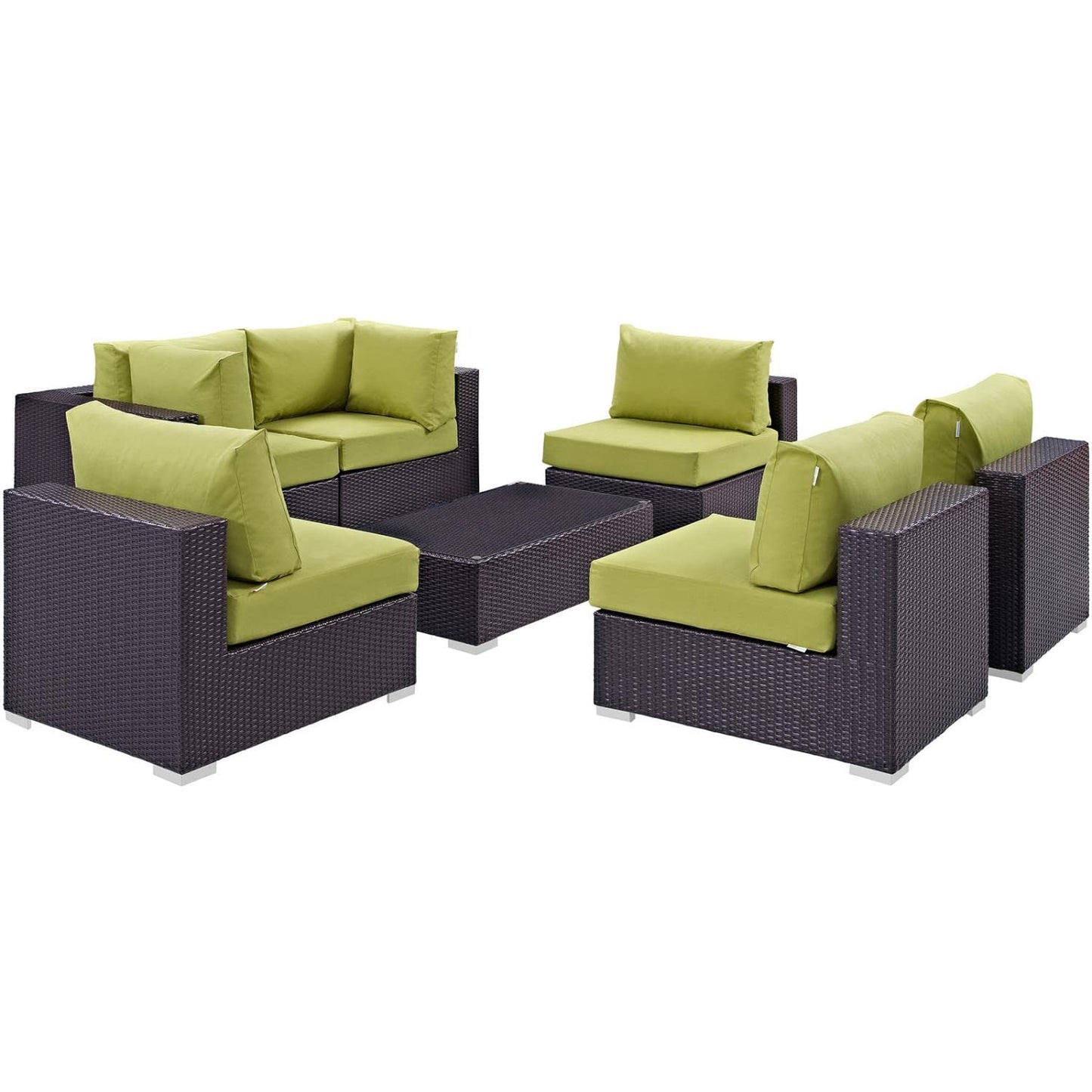 kitchen and dining room sets | CasaFoyer Convene Outdoor Sectional Set | Durable Rattan Weave | Weather-Resistant Cushions | 7 Piece Patio Furniture | casafoyer.myshopify.com