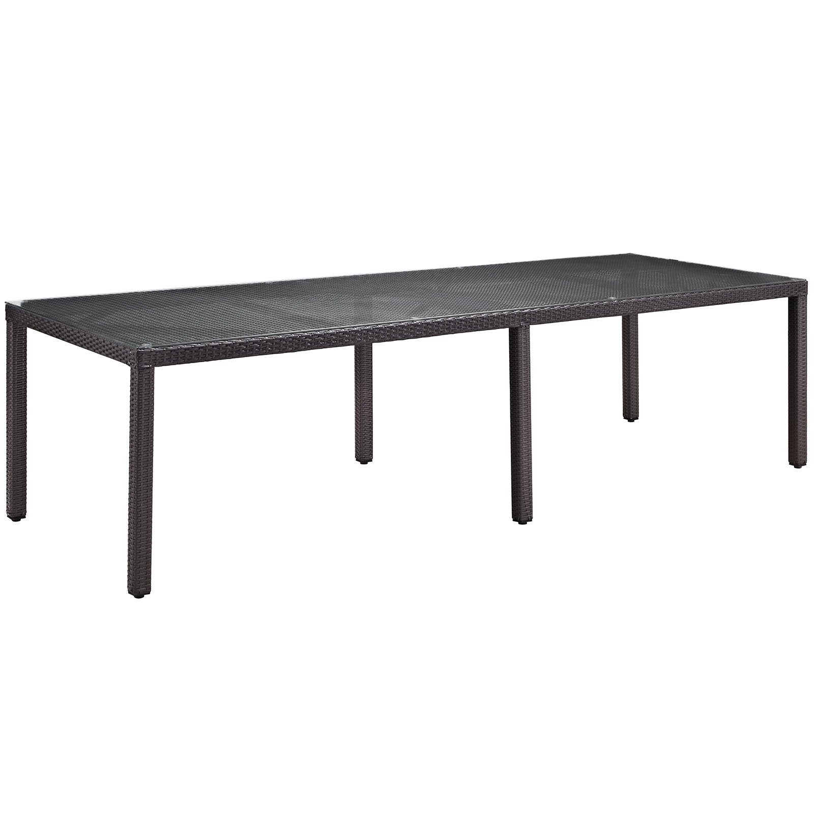 Dining Table | Convene Outdoor Sectional | 114 Dining Table - Durable Rattan Weave | Powder-Coated Aluminum Frame | Perfect for Patio, Backyard, Poolside | casafoyer.myshopify.com