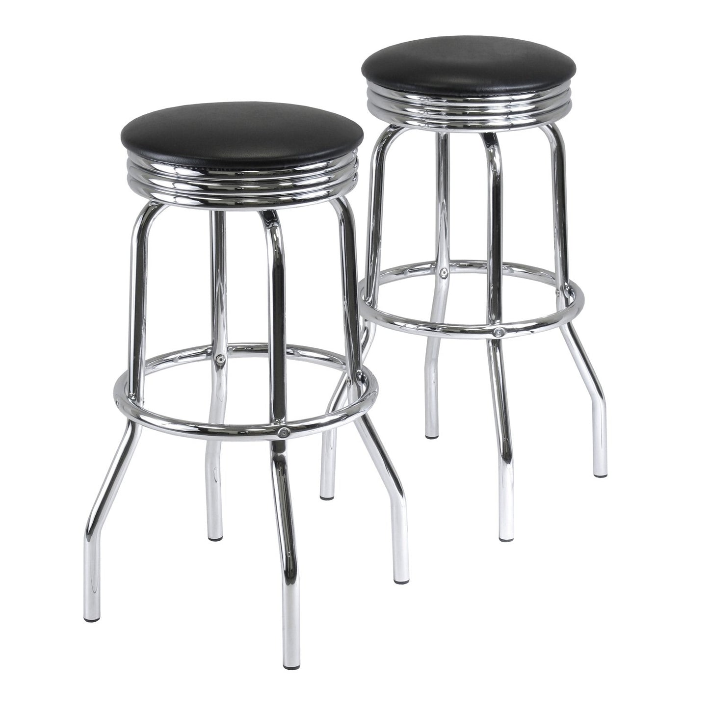 childrens table and chair sets | CasaFoyer  Wood Summit 3-Piece Pub Table Set | Sleek & Stylish | Black & Chrome | Swivel Stools | 23.62 Tabletop | Sturdy Steel Base | Easy Assembly | casafoyer.myshopify.com