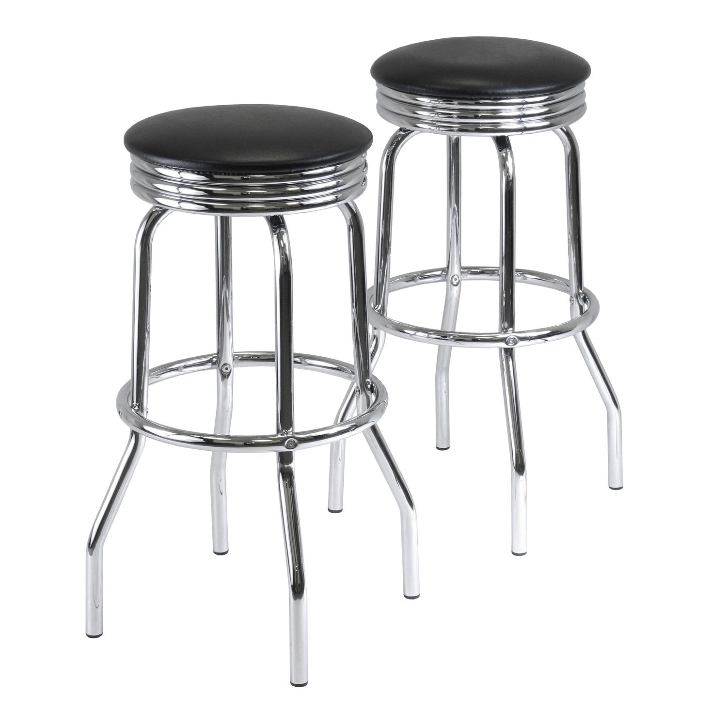 childrens table and chair sets | CasaFoyer  Wood Summit 3-Piece Pub Table Set | Sleek & Stylish | Black & Chrome | Swivel Stools | 23.62 Tabletop | Sturdy Steel Base | Easy Assembly | casafoyer.myshopify.com