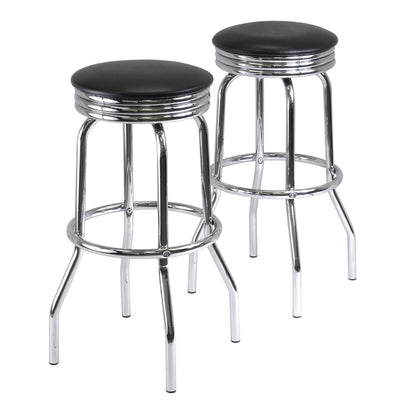 bar tables | Ergode  Wood Summit 3-Piece Pub Table Set | Elegant & Contemporary | Matte Black Tabletop | Swivel Stools | Chrome Base | Ideal for Dining & Socializing | casafoyer.myshopify.com