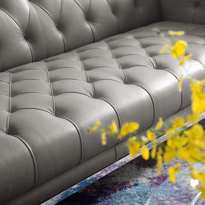 sofas | CasaFoyer Idyll Leather Chesterfield Sofa | Ultimate Luxury | Soft Leather Upholstery | Rolled Arms | Tufted Button Accents | 84 | Sturdy Stainless Steel Frame | 900 lbs Weight Capacity | casafoyer.myshopify.com
