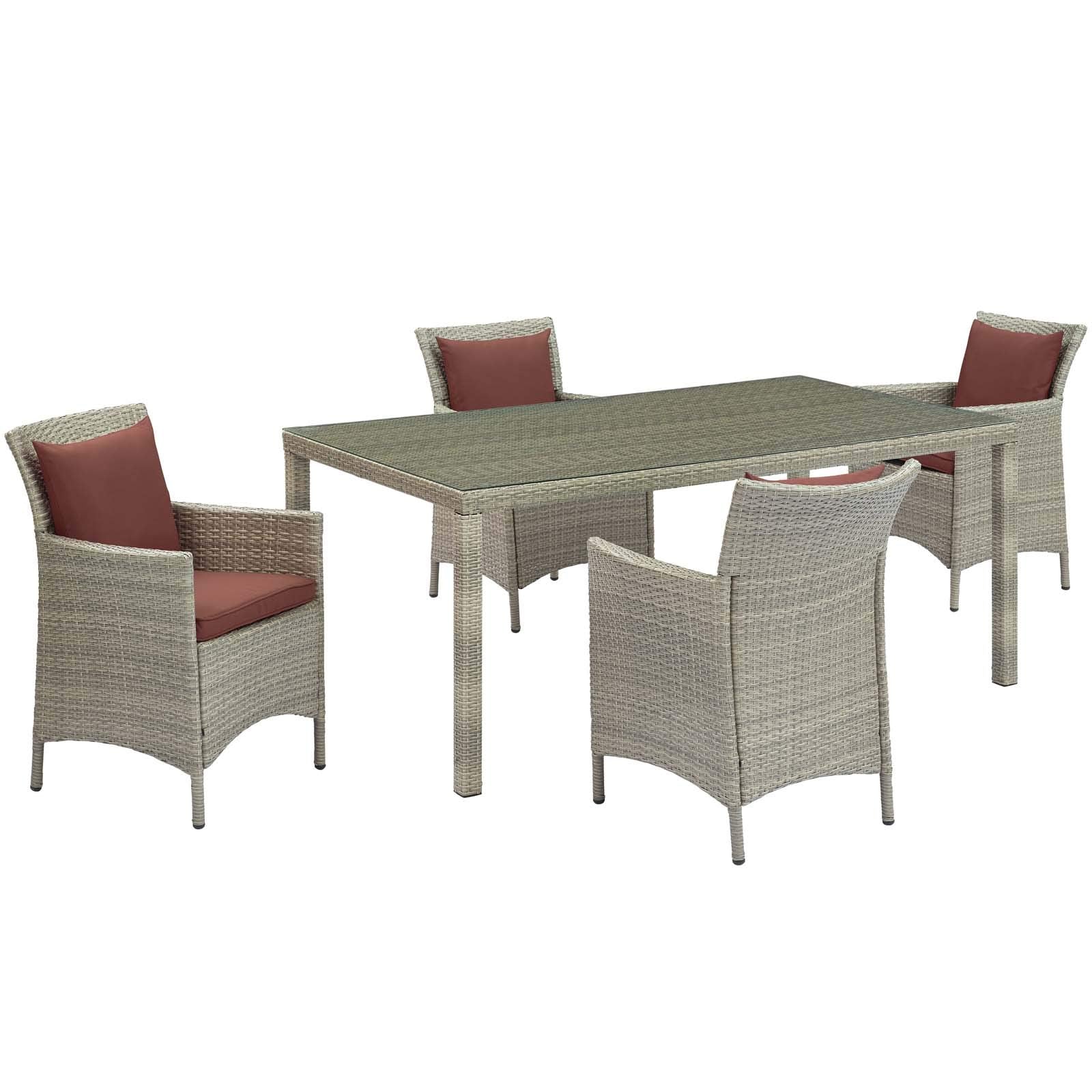 kitchen and dining room sets | CasaFoyer Conduit Outdoor Patio Dining Collection | Transitional Style | UV-Resistant Wicker Rattan | Weatherproof | 5 Piece Set | casafoyer.myshopify.com