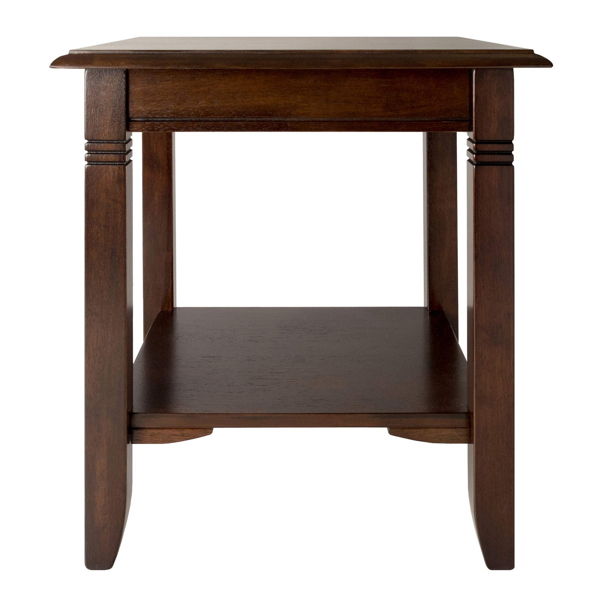 TABLE | Ergode  Wood Nolan End Table | Stylish & Durable | Cappuccino Finish | Convenient Storage | Tapered Legs | Beveled Edges | Solid Wood & Composite Materials | Easy Assembly | 20 W x 20 D x 21.97 H | casafoyer.myshopify.com