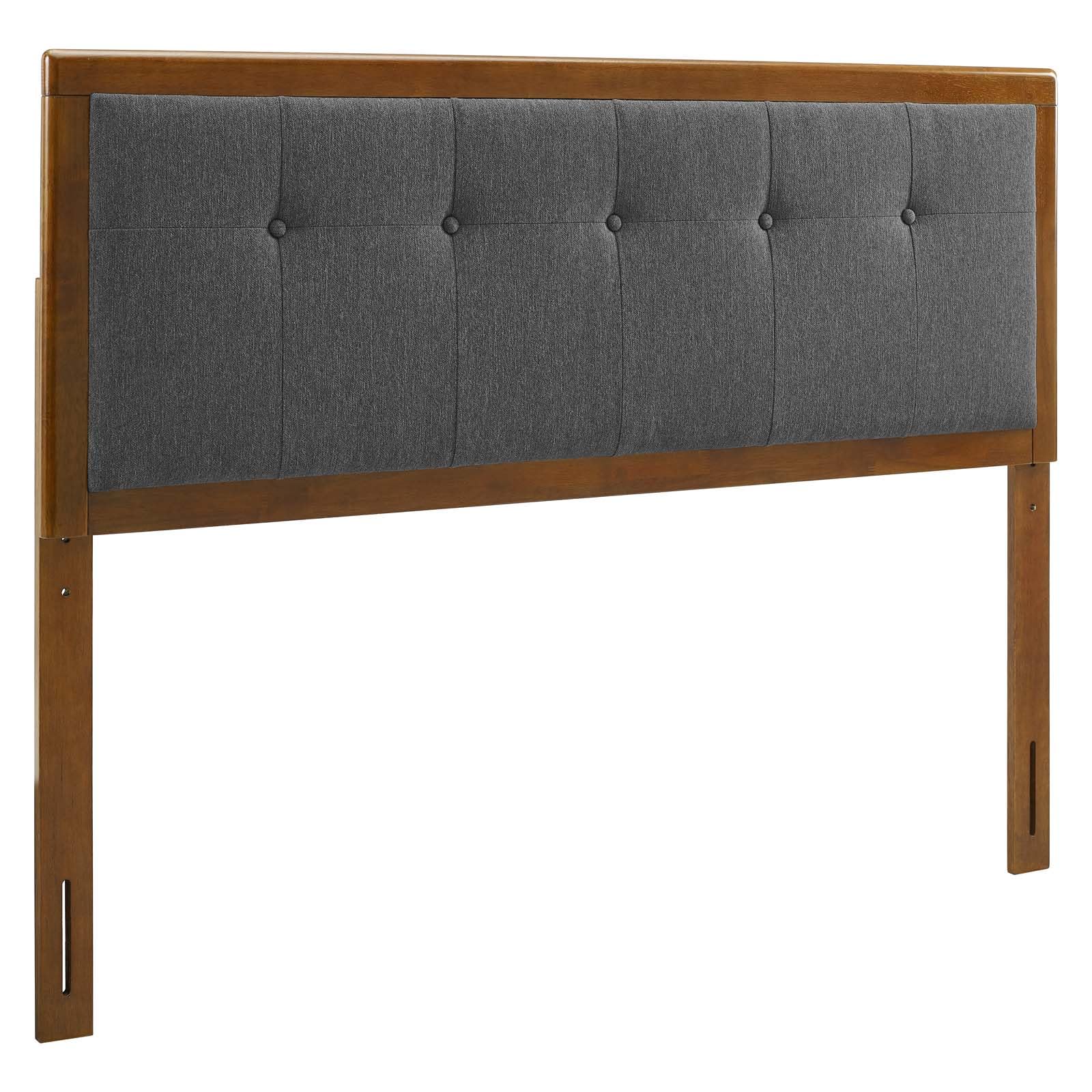 headboards | CasaFoyer Draper Tufted Wood King Headboard | Contemporary Charm | Vintage Accents | Natural Appeal | Compatible with Billie & Margo Collections | Dense Foam Padding | Long-lasting Durability | Walnut Charcoal | casafoyer.myshopify.com