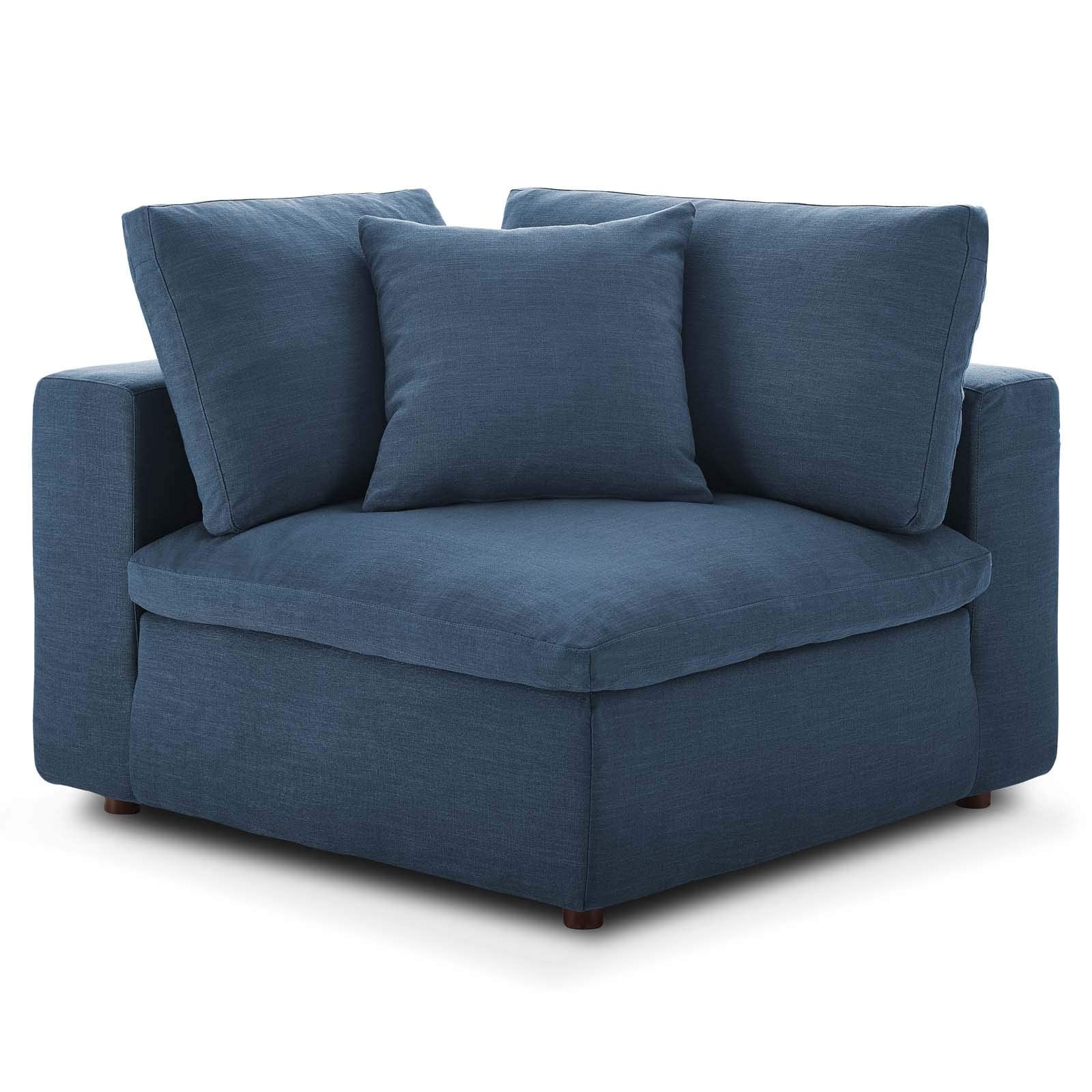 sofas | CasaFoyer Commix Plush Comfort Sectional Sofa Set | Ultimate Relaxation | Polyester & Linen Fabric | Solid Wood Construction | Cotton & Down Cushions | Azure | casafoyer.myshopify.com