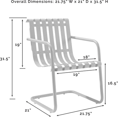Chair | CasaFoyer Gracie Cantilevered Steel Chair | Weatherproof & Comfortable | White | 2PC/1CARTON | casafoyer.myshopify.com