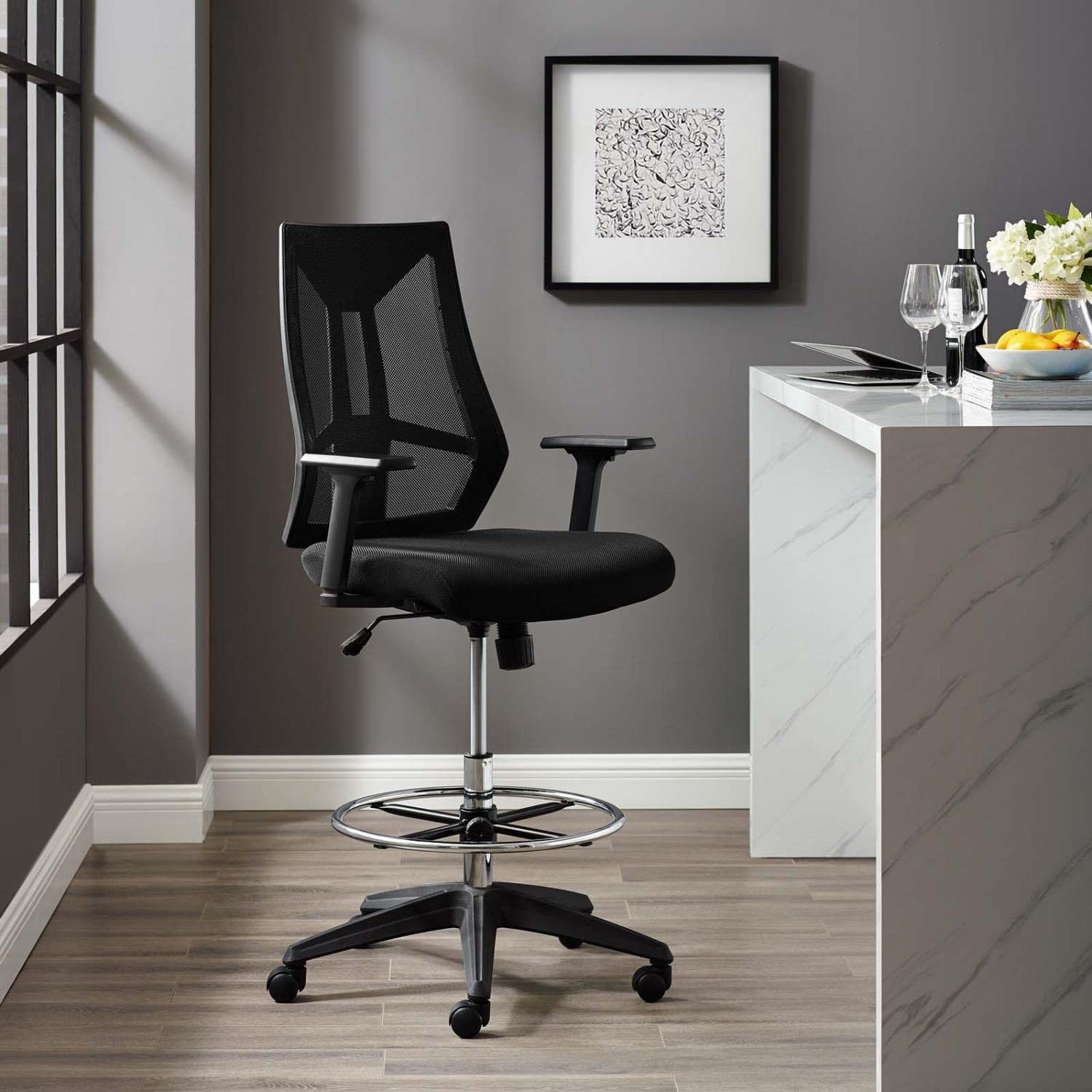 home office desk chairs | CasaFoyer Extol Office Chair | Adjustable | Ergonomic | Breathable Mesh | Lumbar Support | Chrome Foot Ring | 331 lbs Weight Capacity | casafoyer.myshopify.com