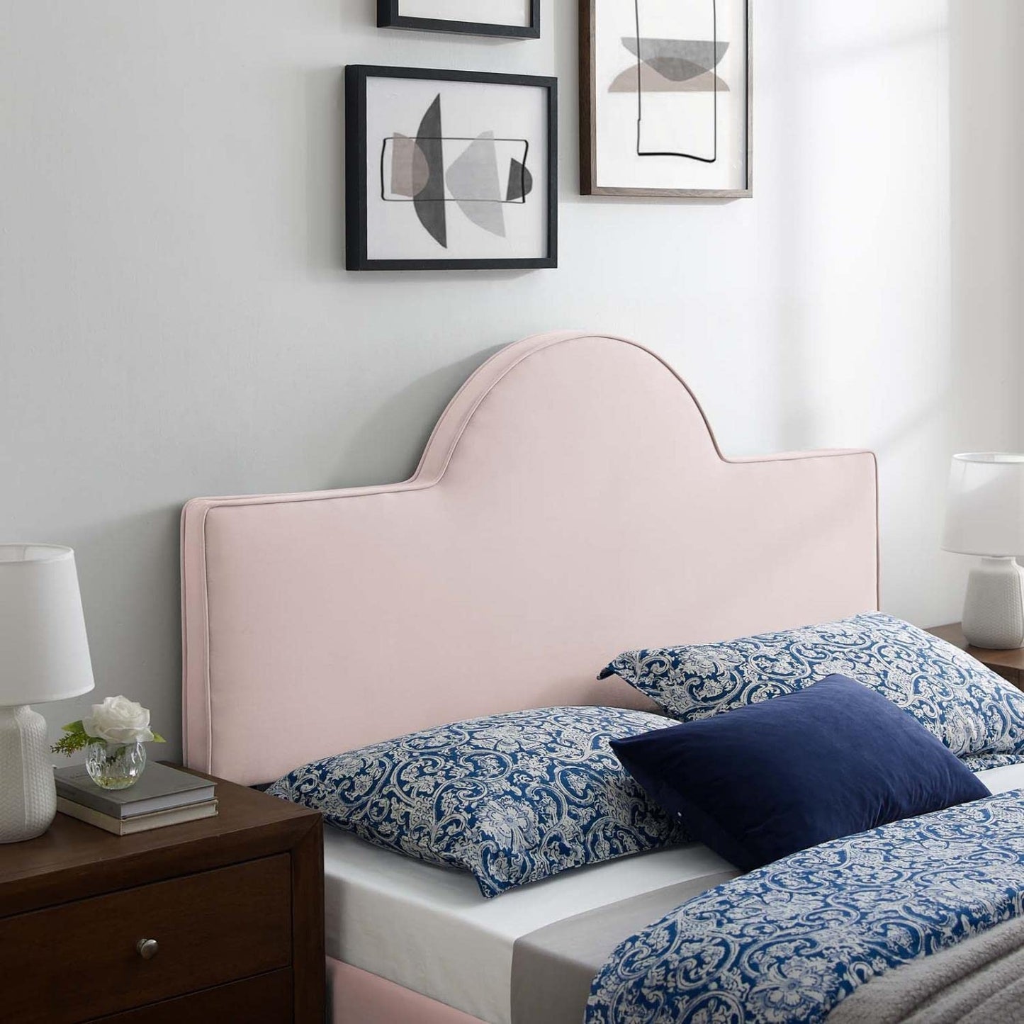 Bed | CasaFoyer Dawn Performance Velvet King/California King Headboard | Sunrise-Inspired Design | Stain-Resistant Luxury Upholstery | Plush & Supportive Cushioning | Adjustable Height | Easy Assembly | casafoyer.myshopify.com