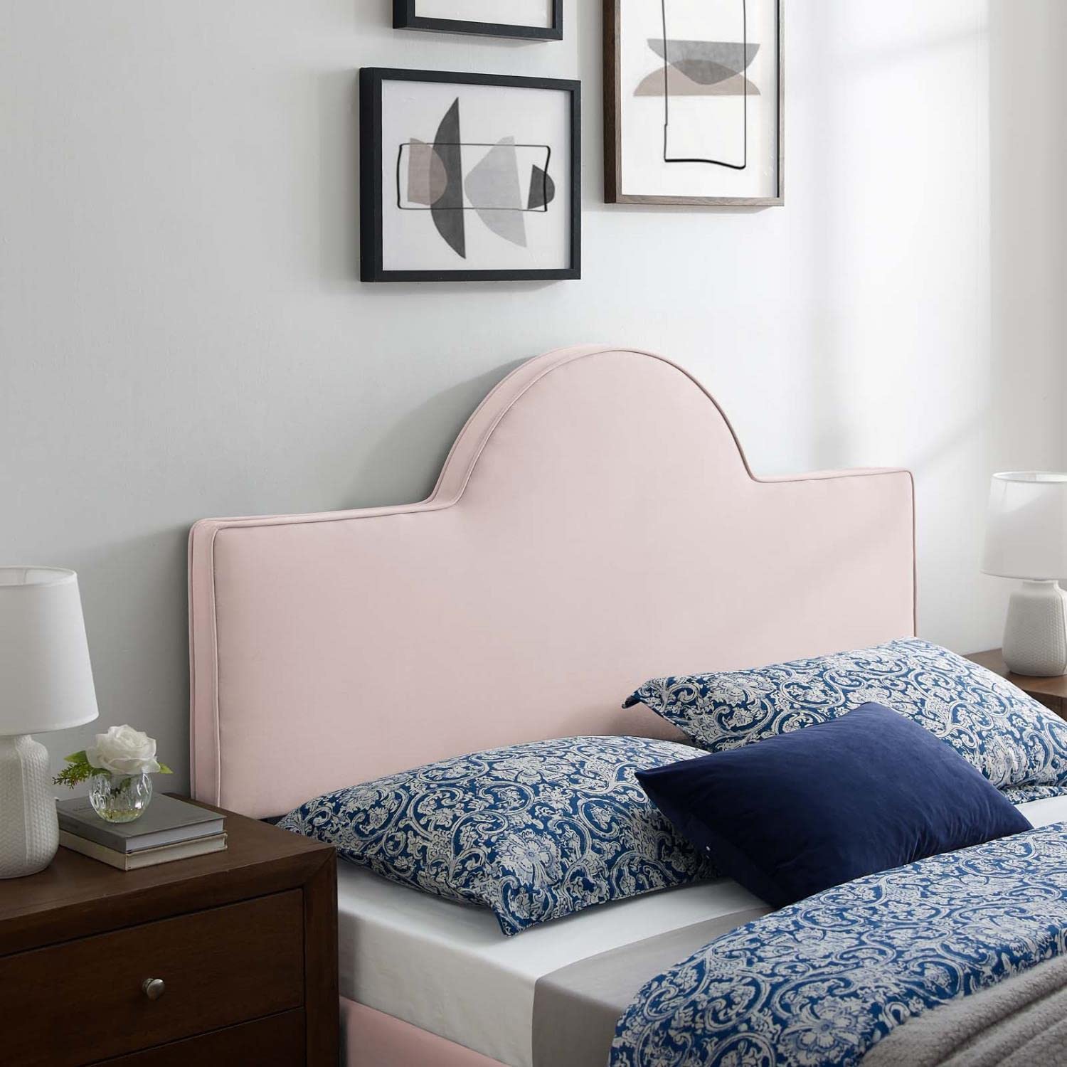Bed | CasaFoyer Dawn Performance Velvet King/California King Headboard | Sunrise-Inspired Design | Stain-Resistant Luxury Upholstery | Plush & Supportive Cushioning | Adjustable Height | Easy Assembly | casafoyer.myshopify.com