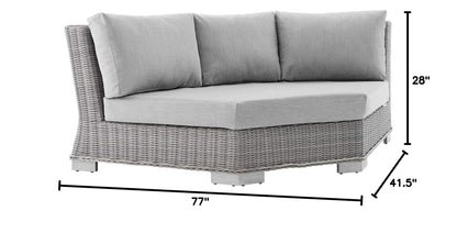 executive chairs | CasaFoyer Conway Outdoor Patio Wicker Rattan Sectional Sofa Round Corner Chair | Light Gray | UV-Resistant | Modular Design | Sunbrella Fabric | 600 lbs Weight Capacity | casafoyer.myshopify.com