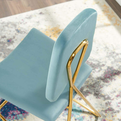 barstools | CasaFoyer Ponder Upholstered Performance Velvet Dining Room Counter Stool | Comfortable | Stain-Resistant | Gold Stainless Steel Base | Set of 1 | casafoyer.myshopify.com