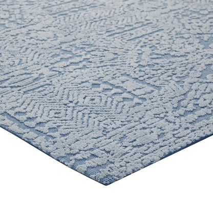 area rugs | CasaFoyer Javiera Contemporary Moroccan Area Rug | Soft Microfiber | Durable Jute Bottom | Stain-Resistant | Easy to Clean | 5x8 Ivory & Light Blue | casafoyer.myshopify.com