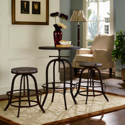 childrens table and chair sets | CasaFoyer Sylvan Industrial Modern Stool Set | Solid Pine Wood Top | Cast Iron Frame | Bar Table & Counter Stools | Rustic Cabin or Factory-Inspired | casafoyer.myshopify.com