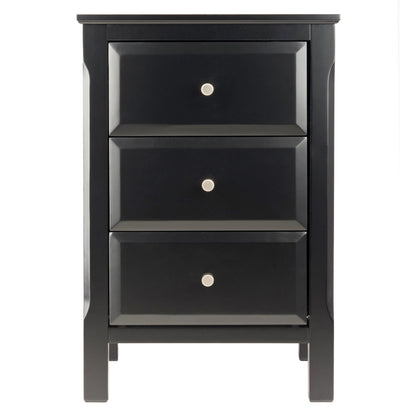 TABLE | Ergode Timmy Night Stand | Versatile Bedroom/Side Table | 3 Drawers | Composite Wood | Sleek Black Finish | 15.75W x 16.6D x 23.6H | casafoyer.myshopify.com