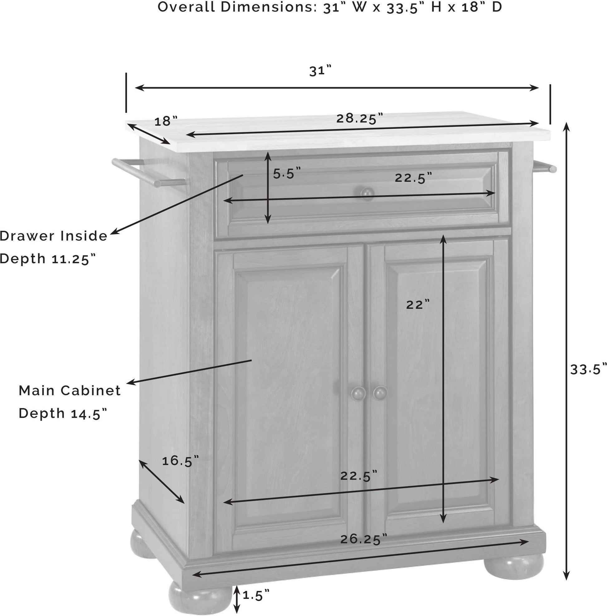 Kitchen Storage | Solid Hardwood Kitchen Island | Durable Construction | Elegant Design | Ample Storage - Elevate Your Home | casafoyer.myshopify.com