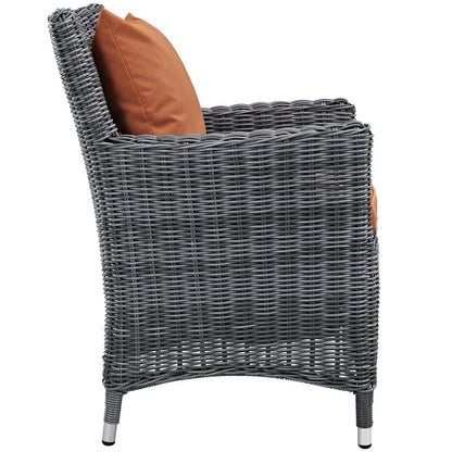 kitchen and dining room sets | CasaFoyer Summon Outdoor Patio Dining Table Set | Two-Tone Rattan Weave | Sunbrella Cushions | UV Protection | Powder-Coated Aluminum Frame | 7-Piece Dining Set | casafoyer.myshopify.com