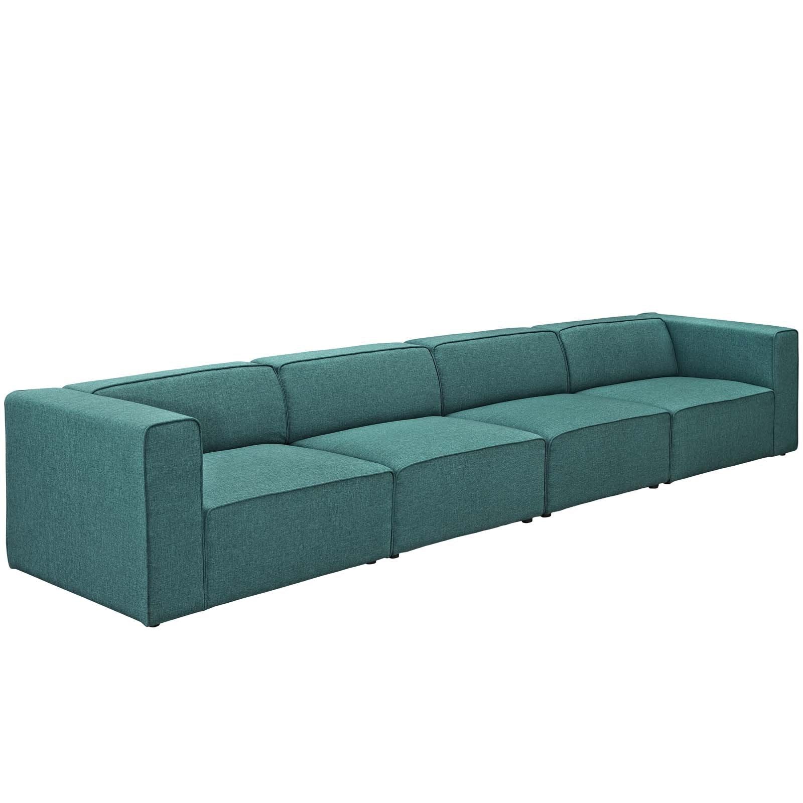 kitchen and dining room sets | CasaFoyer Mingle | 4-Piece Upholstered Sectional Sofa Set | Spacious & Stylish | Teal | casafoyer.myshopify.com
