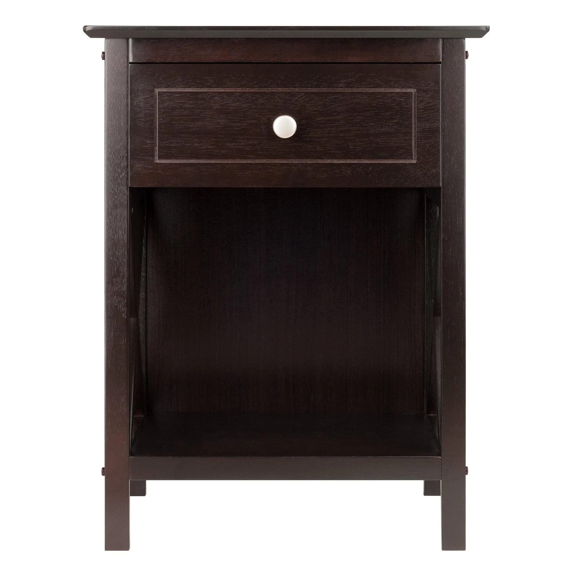 TABLE | Ergode  Wood Xylia Accent Table | Modern Design | Large Drawer & Lower Shelf | Sturdy & Durable | Coffee Finish | 18.9 W x 14.9 D x 25 H | casafoyer.myshopify.com