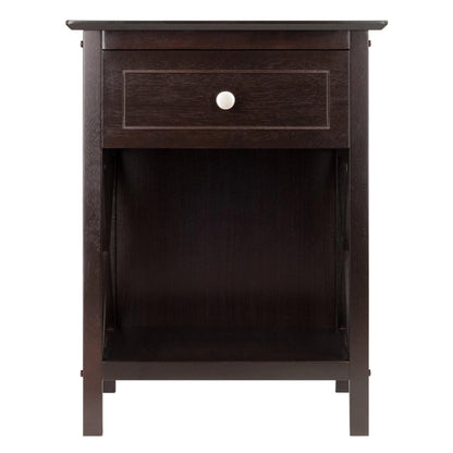 TABLE | Ergode  Wood Xylia Accent Table | Modern Design | Large Drawer & Lower Shelf | Sturdy & Durable | Coffee Finish | 18.9 W x 14.9 D x 25 H | casafoyer.myshopify.com