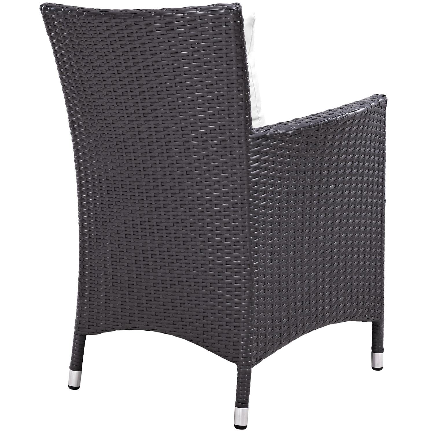 kitchen and dining room sets | CasaFoyer Convene Outdoor Sectional Series | Sturdy Rattan Weave | Weather-Resistant | 5 Piece Dining Set with Glass Tabletop | casafoyer.myshopify.com