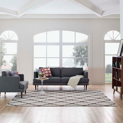 Carpet & Rugs | CasaFoyer Marja Moroccan Trellis Area Rug | Soft Polyester Microfiber | Luxurious Plush Texture | Stain-Resistant | Non-Shedding | Jute Fabric Bottom | 8x10 | Brown and Gray | casafoyer.myshopify.com
