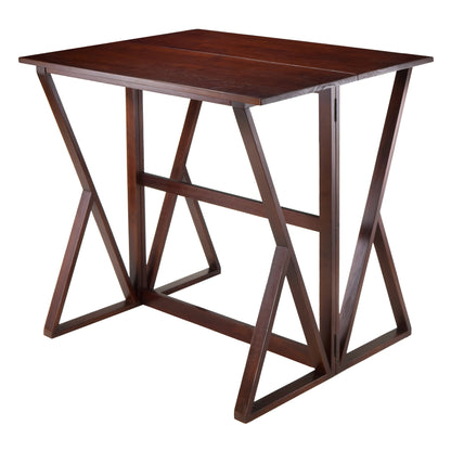 TABLE | CasaFoyer Harrington Drop Leaf High Table | Solid Wood | Walnut Finish | 39.37W x 31.5D x 36.22H | Convenient Drop Leaf Extension | casafoyer.myshopify.com