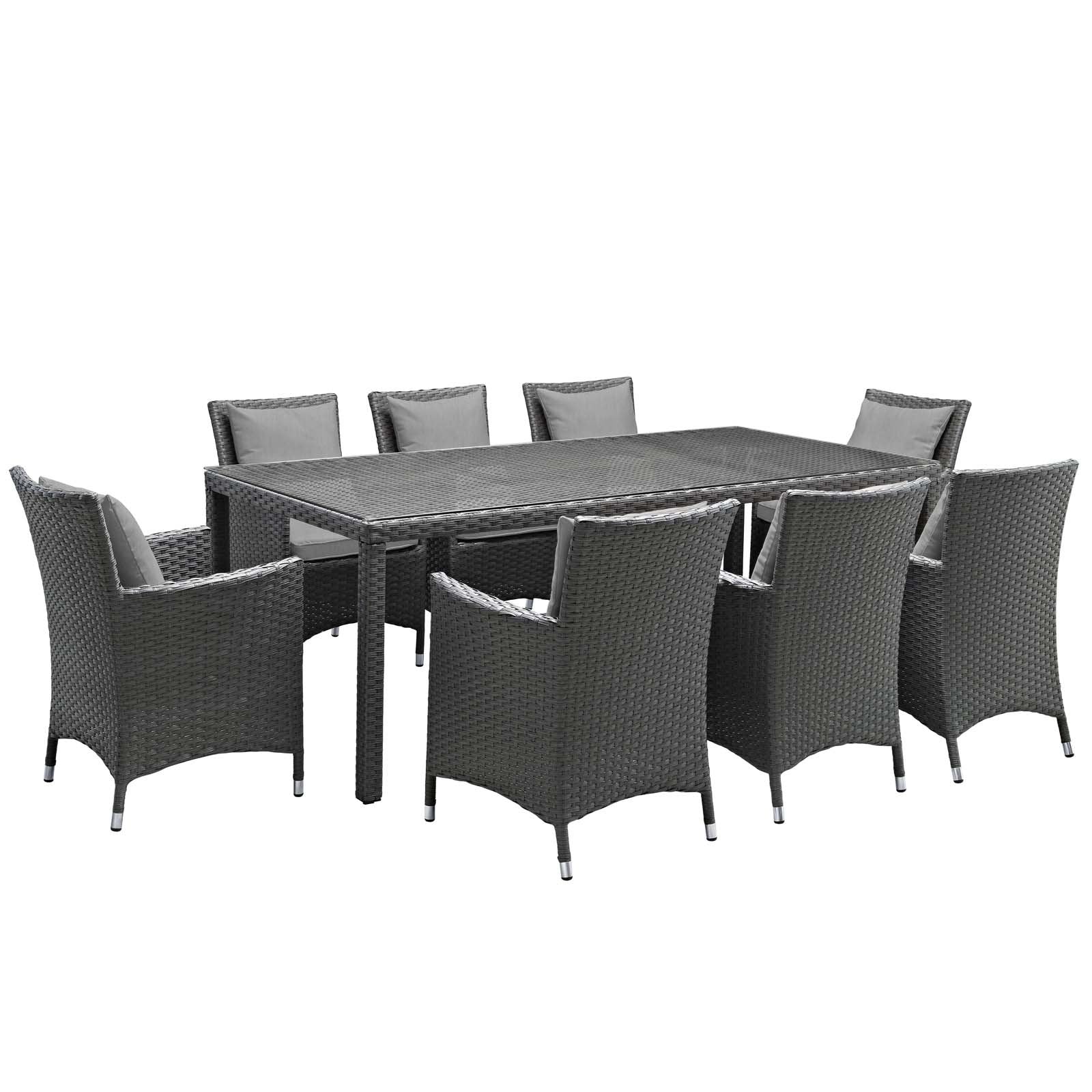 kitchen and dining room sets | CasaFoyer Sojourn Outdoor Patio Furniture | 9-Piece Dining Set | Sunbrella Cushions | Durable, Comfortable, Stylish | Patio, Backyard, Poolside Area | casafoyer.myshopify.com