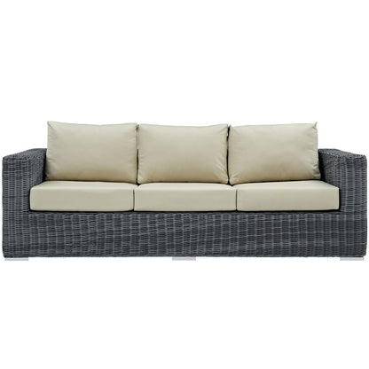 sofas | CasaFoyer Summon Outdoor Patio Sofa | Two-Tone Rattan | Sunbrella Cushions | Aluminum Frame | Ultimate Outdoor Retreat | casafoyer.myshopify.com