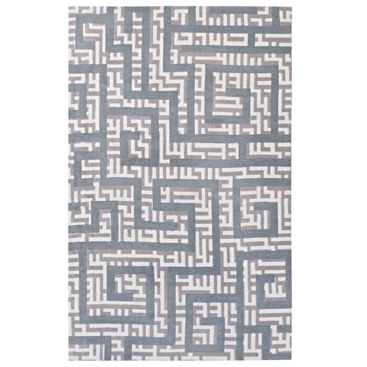 Carpet & Rugs | CasaFoyer Nahia Geometric Maze Area Rug | Modern Design | Soft Polyester Microfiber | Durable Jute Bottom | Stain-Resistant | Non-Shedding | Ideal for Living Room, Bedroom, Entryway | Easy to Maintain | 8x10 Size | Ivory, Light Gray, Sky Blue | casafoyer.myshopify.com