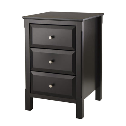 TABLE | Ergode Timmy Night Stand | Versatile Bedroom/Side Table | 3 Drawers | Composite Wood | Sleek Black Finish | 15.75W x 16.6D x 23.6H | casafoyer.myshopify.com