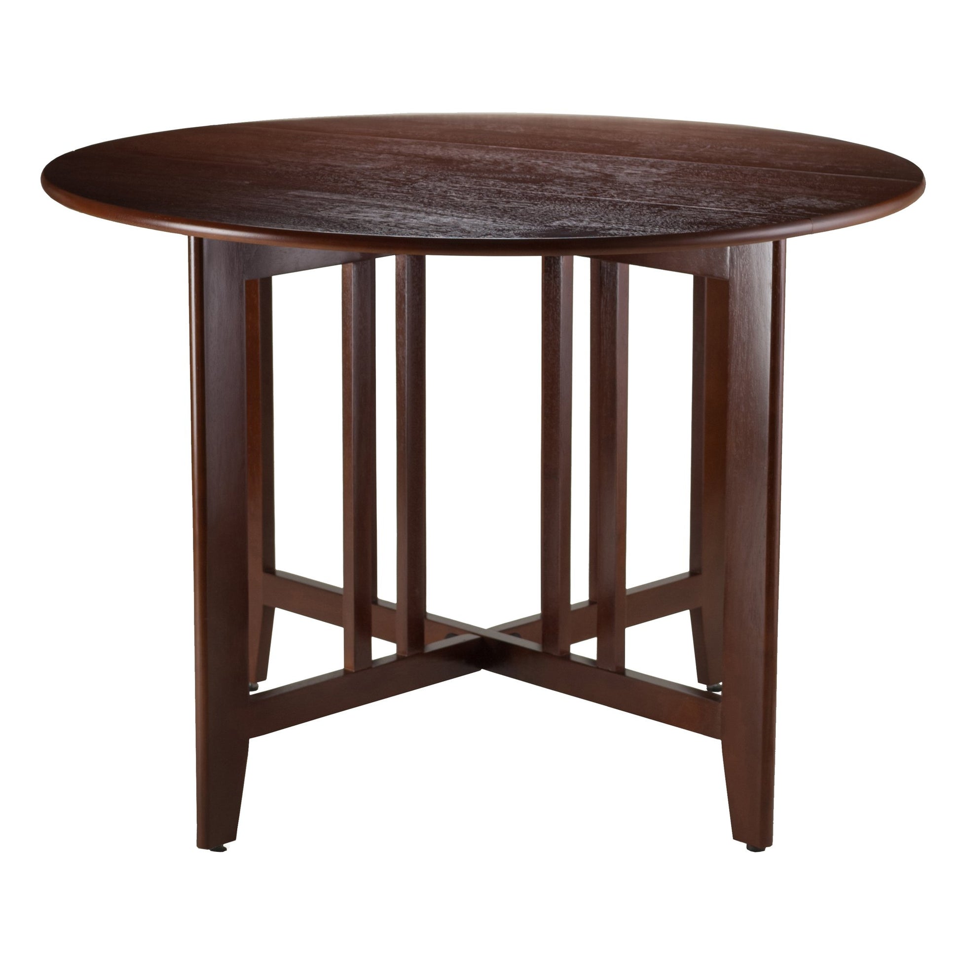 childrens table and chair sets | CasaFoyer Alamo Round Drop Leaf Table Set | 42 Diameter | 4 Chairs | Solid Wood | Walnut Finish | Perfect for Small Spaces | Easy Assembly | casafoyer.myshopify.com